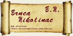 Brnča Mikolinac vizit kartica